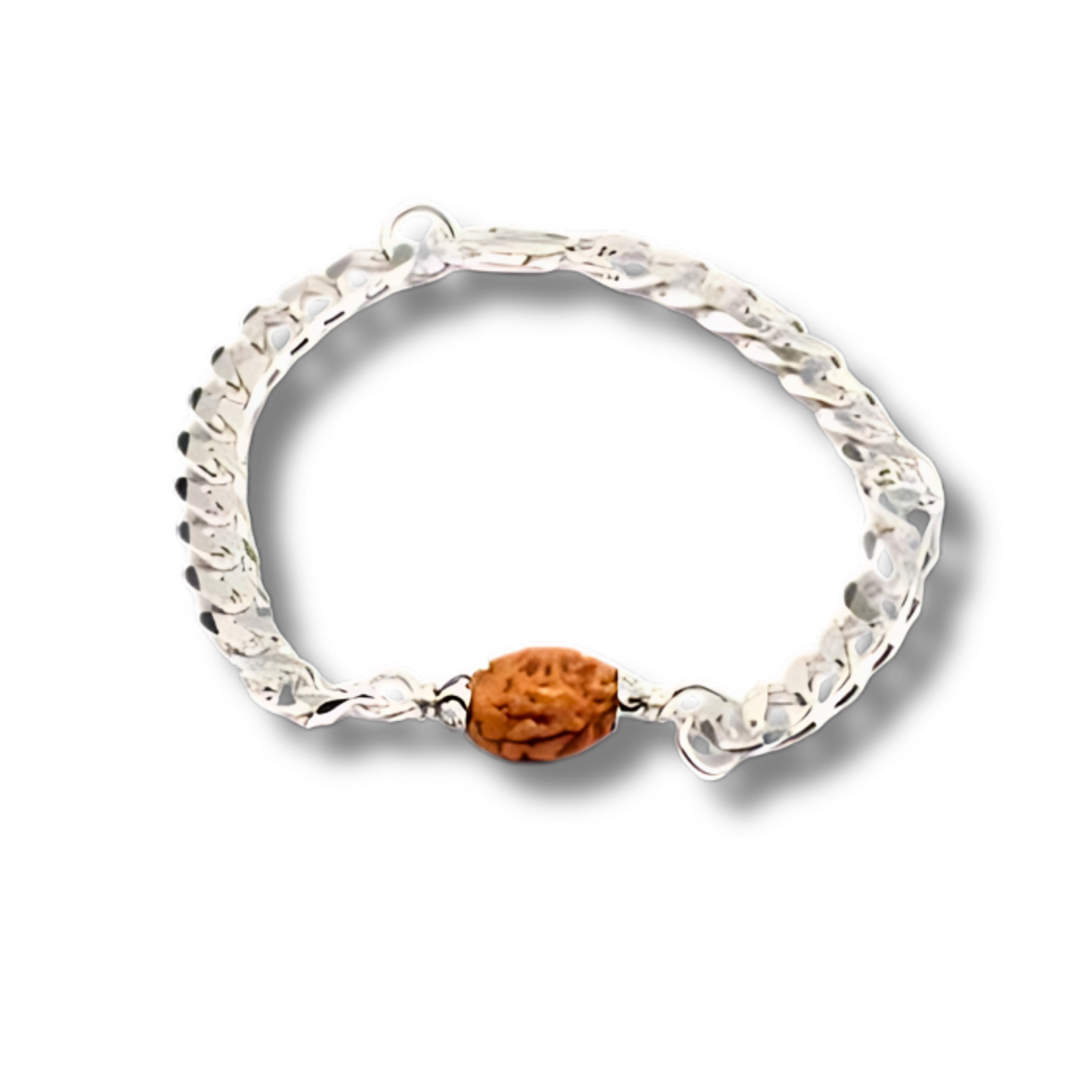 2-Augen-Rudraksha_Java_silver bracelet chain