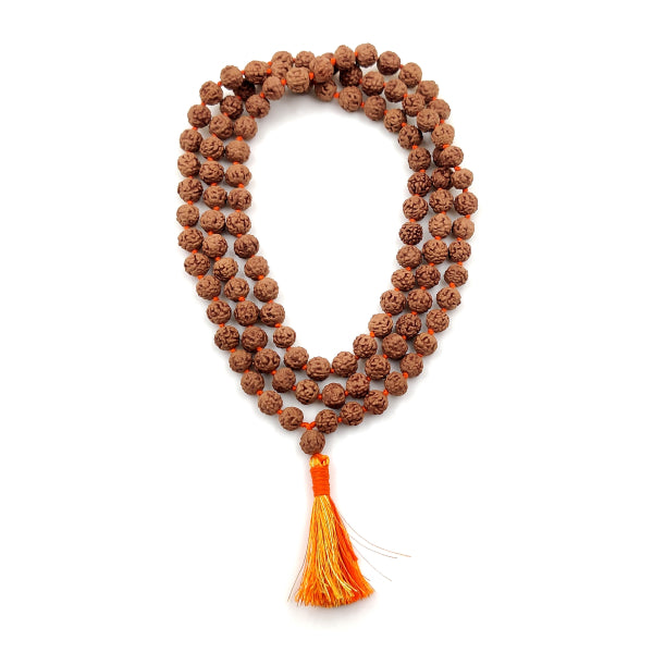 Rudraksha-Mala mittel orange liegend