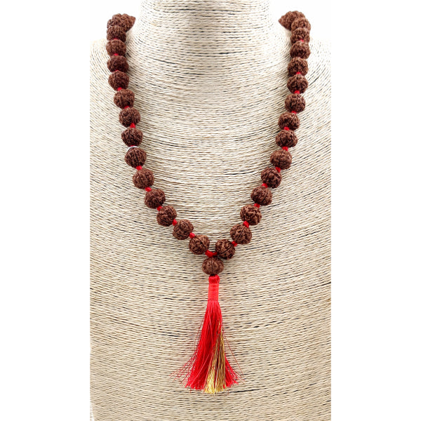 5-Augen-Rudraksha-Mala 15 mm ø 54+1