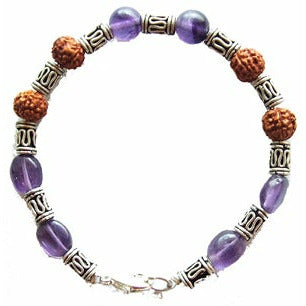 Hübsches Armband - mit Amethyst und Rudraksha