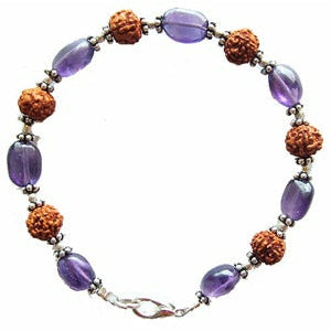 Hübsches Armband - mit Amethyst und Rudraksha